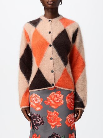 Msgm Argyle Pattern Mohair-Blend Cardigan