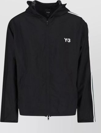 Yohji Yamamoto hooded jacket long sleeves stripe detail