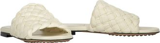 Bottega Veneta Womens White Lamb Leather Mules