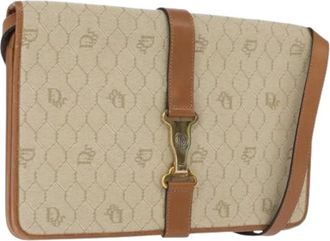 Dior Pre-owned Cross Body Bags, female, Beige, Size: ONE SIZE Pre-owned Vintage Honeycomb Canvas Shoulder Bag