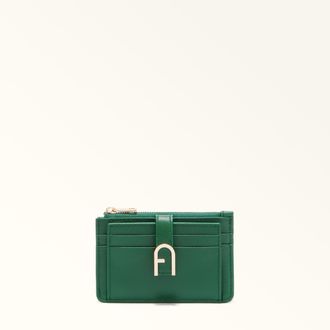 Furla Flow Porta Carte Di Credito S Botanical Green Pelle Di Vitello Claris Lux Donna