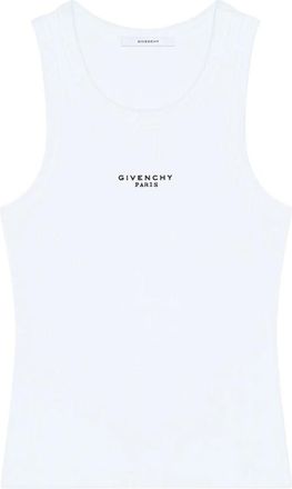 Givenchy Slim Fit Tank Top - Dames - Tops zonder mouwen - Wit - L - Katoen - Tops