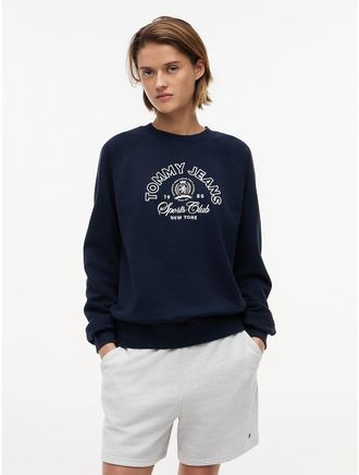 Tommy Hilfiger Womens Tommy Jeans Sports Club Logo Sweatshirt - Navy - XL