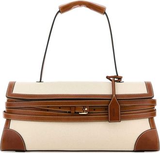 Moschino Beige Tie Me Large Shoulder Bag