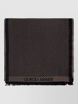 Giorgio Armani virgin wool herringbone scarf