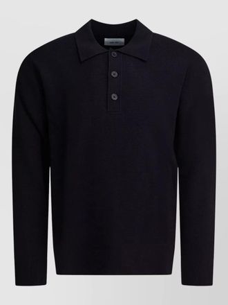 Nn.07 harald wool long sleeve polo sweater