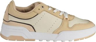 Tommy Hilfiger Schoenen, Dames, Beige, 40 EU, Polyester, Sportieve Beige Sneakers met Logo Detail