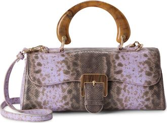 Brahmin Dayan Snakeskin Embossed Leather Satchel in Sheer Lavender at Nordstrom