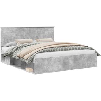 vidaXL Estructura De Cama Concreto 200 X 200 Cm Madera De Pino Macizo Vidaxl