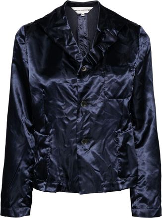 Comme Des Garçons crinkled satin blazer - women - Polyester/Polyester - M - Blue
