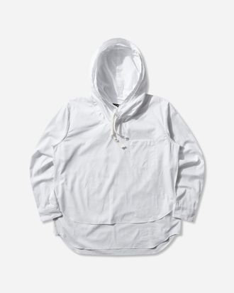 Comme Des Gar&ccedil;ons Men s Double Hood Longsleeve Shirt White