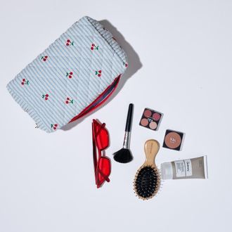 Urban Expression Cherry Lane Cosmetic & Travel Organizer Pouch in Blue Cherry at Nordstrom