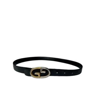 Gucci Pre-owned Double G Leren Riem - Dames - Vintage Accessoires - Zwart - ONE Size - Leer - Vintage