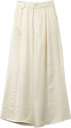 Q2 Womens Wide Leg Shiny Pants In Cream