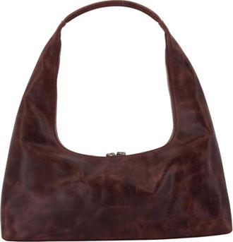 Marge Sherwood Bruine leren schoudertas - Dames - Schoudertassen - Bruin - ONE Size - Leer - Tassen