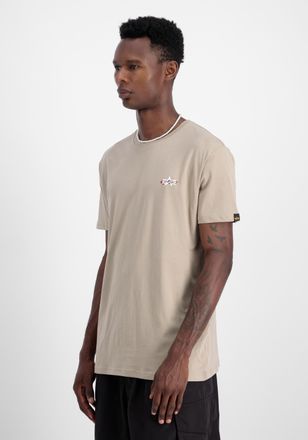 Alpha Industries T-Shirt ALPHA INDUSTRIES Signature Puff Print Backprint T-Shirt, Herren, Gr. XXL, beige (vintage sand), Obermaterial: 100% Baumwolle, Shirts T-Shirt