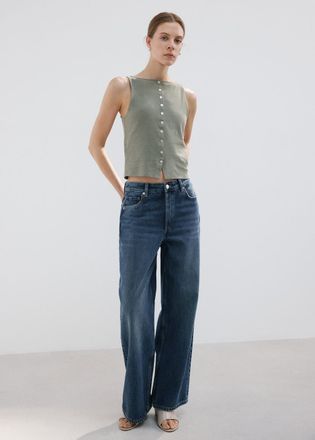 Mango Gilet cotone bottoni grigio - Donna - XXS - MANGO