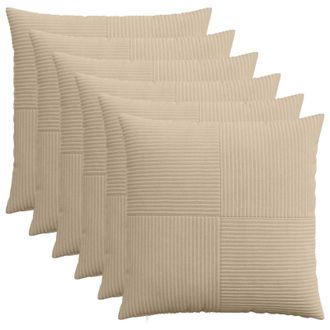 vidaXL Funda De Almohada 6 Pcs Almelo Topo 55 X 55 Cm Pana Vidaxl