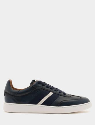 Bally Retro Crest Sneaker In Brushed Leather in Blue at Nordstrom, Size 39.5
