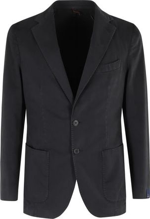 Santaniello Zachte Touch Gabardine Jas met Smeriglio - Heren - Blazers - Grijs - L - Katoen - Jassen