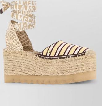 Stella McCartney embroidered canvas espadrille wedges