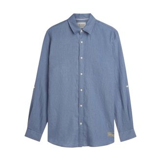 Scotch & Soda Heren, Overhemden, Blauw, Maat: S Linnen