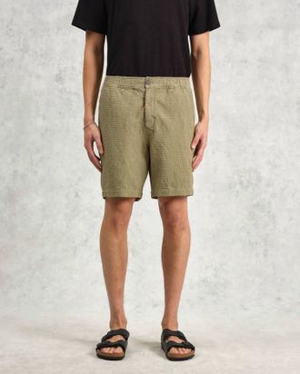 Wax London Honeycomb Kurt Short In Dobby Khaki