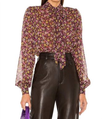Ronny Kobo Demi Top In Rhubarb/orchid Multi