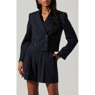 ASTR the Label Preston Pinstripe Blazer in Midnight Blue Stripe at Nordstrom Rack, Size X-Small