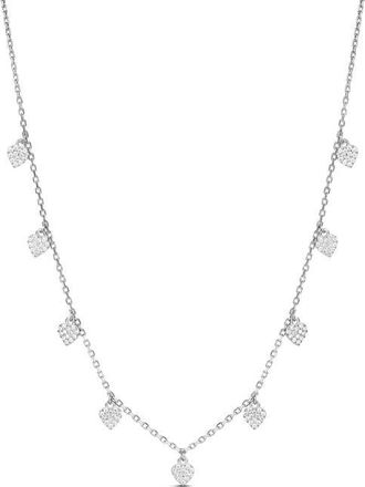 SHYMI Pav&eacute; Heart Drop Layering Necklace in Silver at Nordstrom