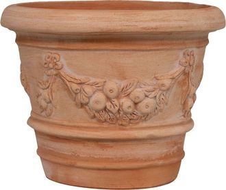 Biscottini International Jarr&oacute;n Redondo De Terracota Maceta Exterior 40x30 Cm Jardinera De Jard&iacute;n Hecho A Mano Made Italy Florero Redondo Para Balc&oacute;n