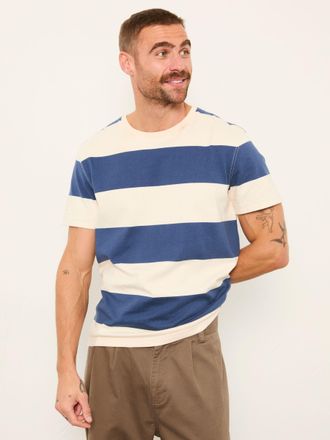 Fat Face FatFace Dolton Navy Block Stripe Tshirt
