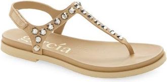 Pedro Garcia Judith Crystal Stud Sandal in Dijon Castoro-Greige at Nordstrom, Size 7.5Us
