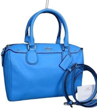 Coach Blue Leather Handbag Shoulder Bag Tote Bag (Pre-Owned)