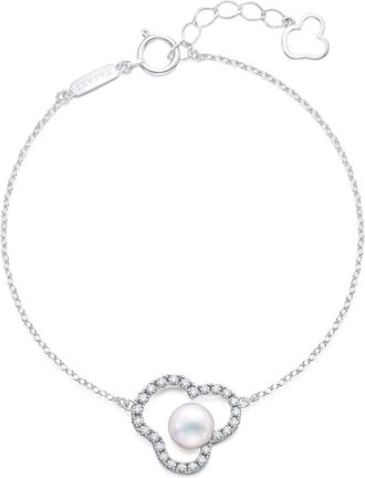 Tasaki Bracciale Chants in oro bianco 18 carati con perle akoya e diamanti - Argento