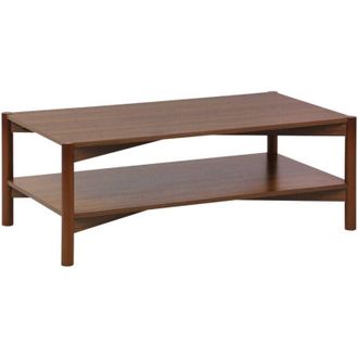 Sweeek Rectangular coffee table wood decor double tray, Harmony, Walnut, 110x60x40 cm