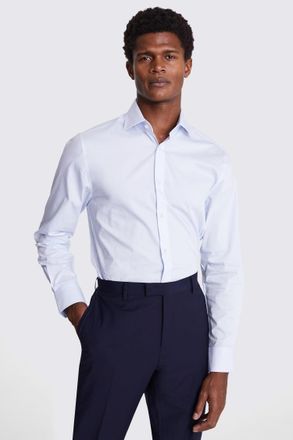 Moss Tailored Fit Light Blue Stretch Shirt