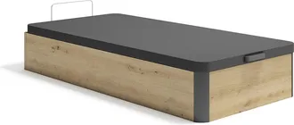 Vente-Unique Cama con canap&eacute; 90 x 190 cm - Natural claro y negro - NAMOSI de YSM&Eacute;E