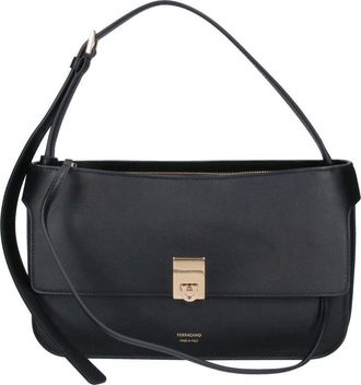 Ferragamo Black Cara Xs Calf Leather Shoulder Bag