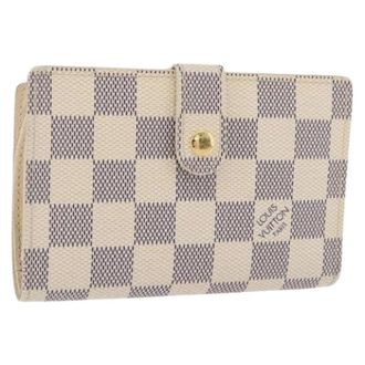 Louis Vuitton Pre-owned Wallets, female, Beige, Size: ONE SIZE Pre-owned Vintage Damier Azur Bifold Wallet