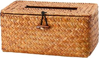 OEM Esta Funda Para Caja De Pa&ntilde;uelos De Mimbre, Con Tapa Abatible Y Ranura, Es Una Caja Decorativa Para Guardar Pa&ntilde;uelos
