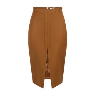 Elisabetta Franchi Dames, Rokken, Bruin, Maat: 2XL Gabardine