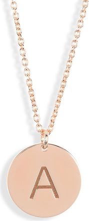 Meshmerise Initial Disc Pendant Necklace in Rose-A at Nordstrom Rack