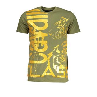 Cavalli Mens Tiger Print Tshirt Ca28604 - Khaki Cotton - Size X-Large