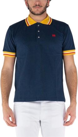 Wales Bonner Wales Bonner, Tops, Heren, Blauw, L, Katoen, Zon Polo Shirt