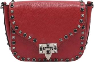 Valentino Pre-owned Cross Body Bags, female, Red, Size: ONE SIZE Pre-owned Leather Cross Body Bag