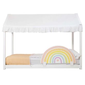 Muemue Techo para cama montessori algod&oacute;n blanco 40x200,5x100cm