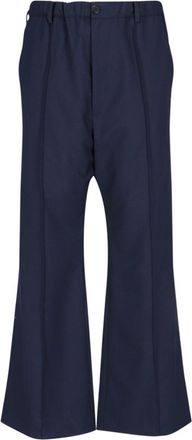 Marni Navy Wool Bootcut Pants