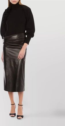 Alberta Ferretti knitwear with ruffled detail and mock neck