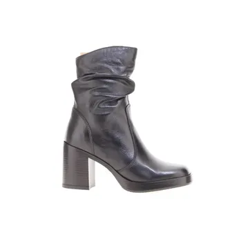 Mjus Bottines in leer, vierkante top